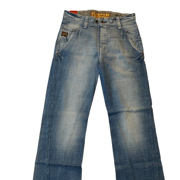 G-Star Raw RADAR SLACKS New Envil Denim Trash Wash Wide Leg Jeans Sz 31 x 34 NWT - Picture 2 of 11